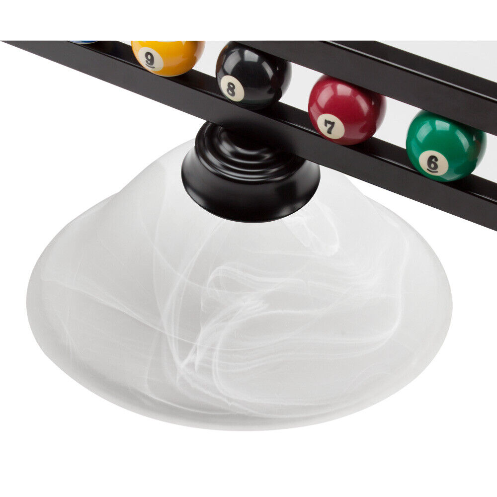 Lampara colgante de 149 cm decorada con ruedo de pool para mesa de billar con 3 sombras de vidrio blanco